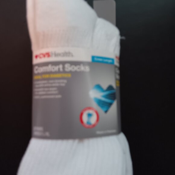COMFORT 2 PACK WHITE SOCKS SIZE LARGE / X LARGE NWT - Picture 2 of 4